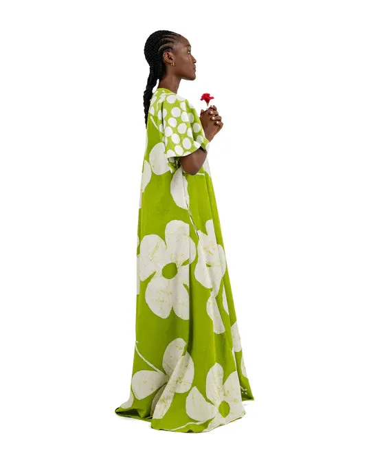 Adebisi Breezy Hibiscus Floral Maxi Dress