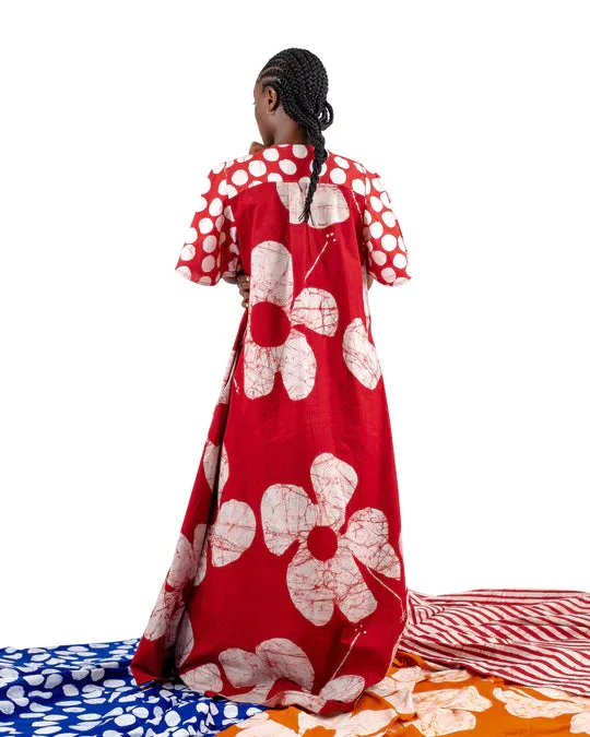 Adebisi Breezy Hibiscus Floral Maxi Dress