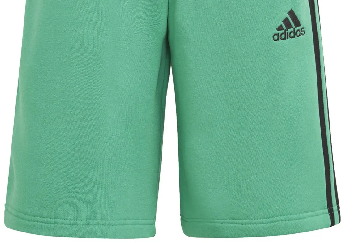 adidas Men's 3 Stripes 10 Fleece Shorts Green Size X-Large