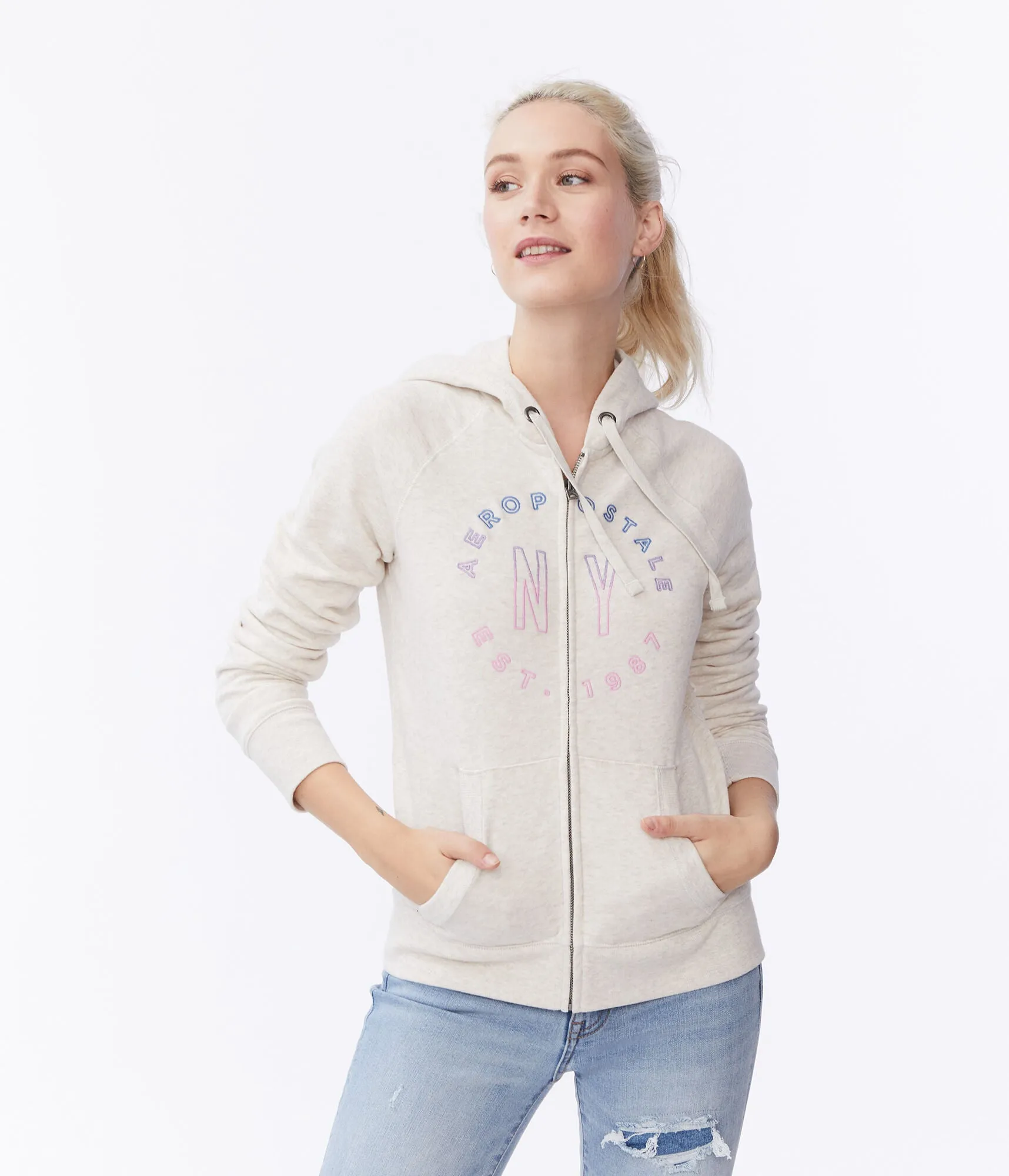 Aeropostale Ombré Aeropostale NY Full-Zip Hoodie