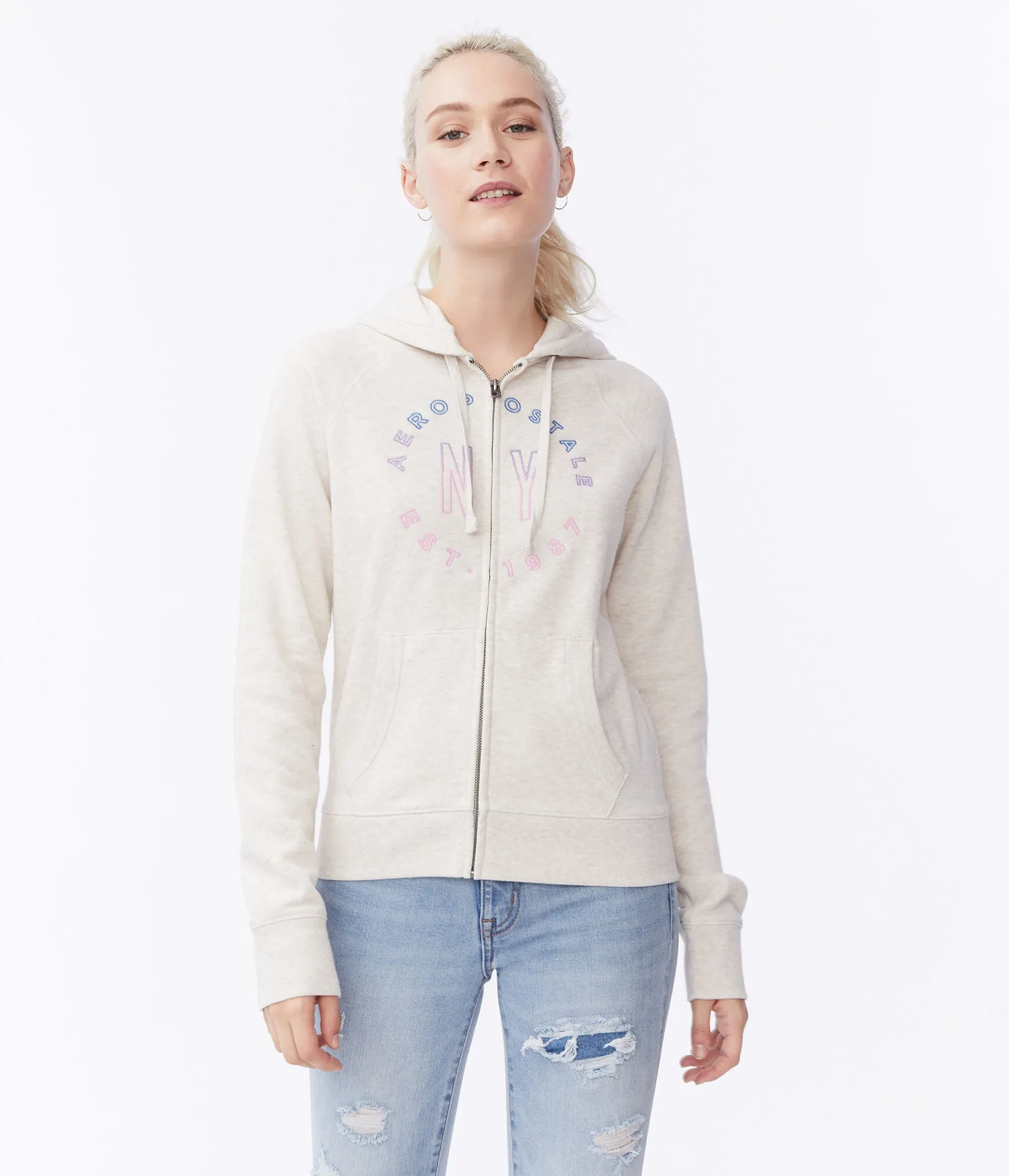 Aeropostale Ombré Aeropostale NY Full-Zip Hoodie