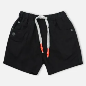 Black Plain Casual Shorts