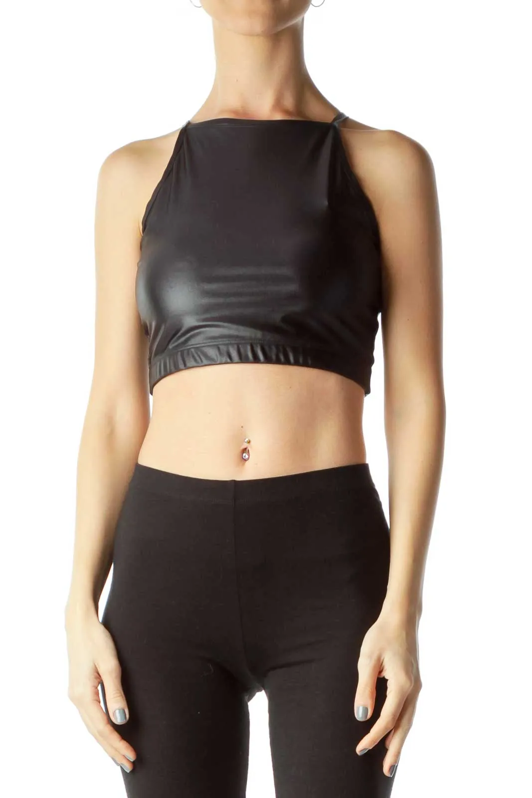 Black Strappy Sports Bra