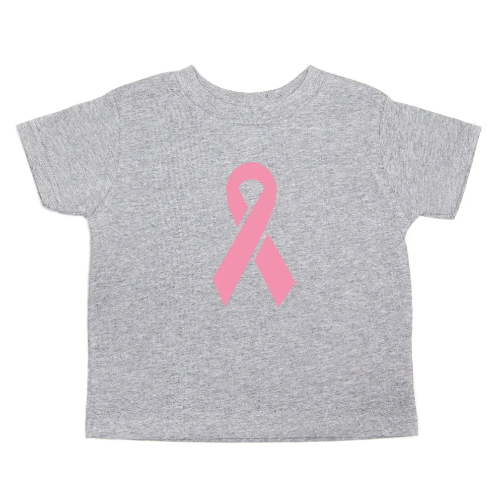 Breast Cancer Awareness Solid Pink Ribbon Toddler T-Shirt