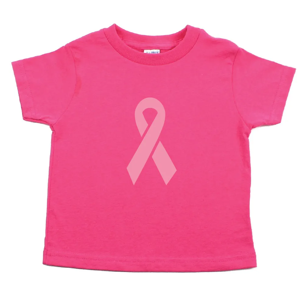 Breast Cancer Awareness Solid Pink Ribbon Toddler T-Shirt