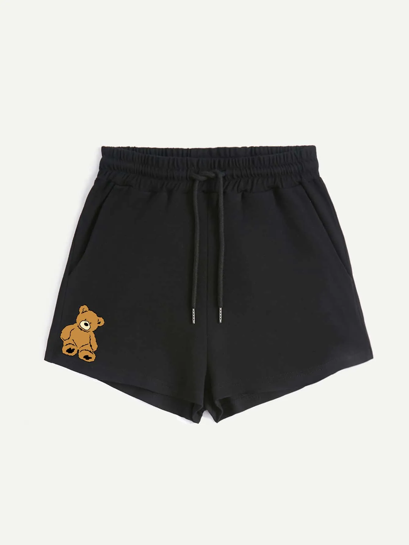 Casual Cartoon Pocket Natural Women Shorts