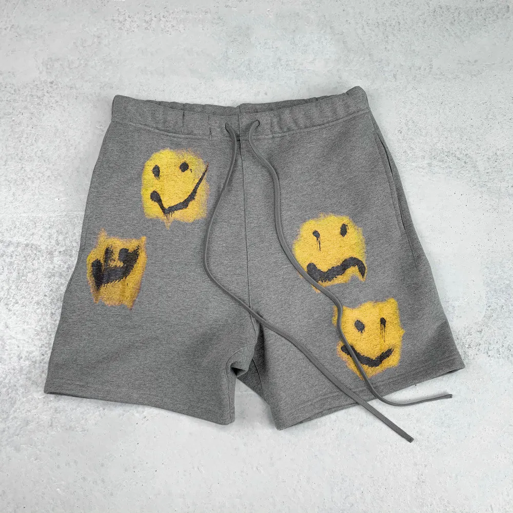 Casual smiley print street shorts