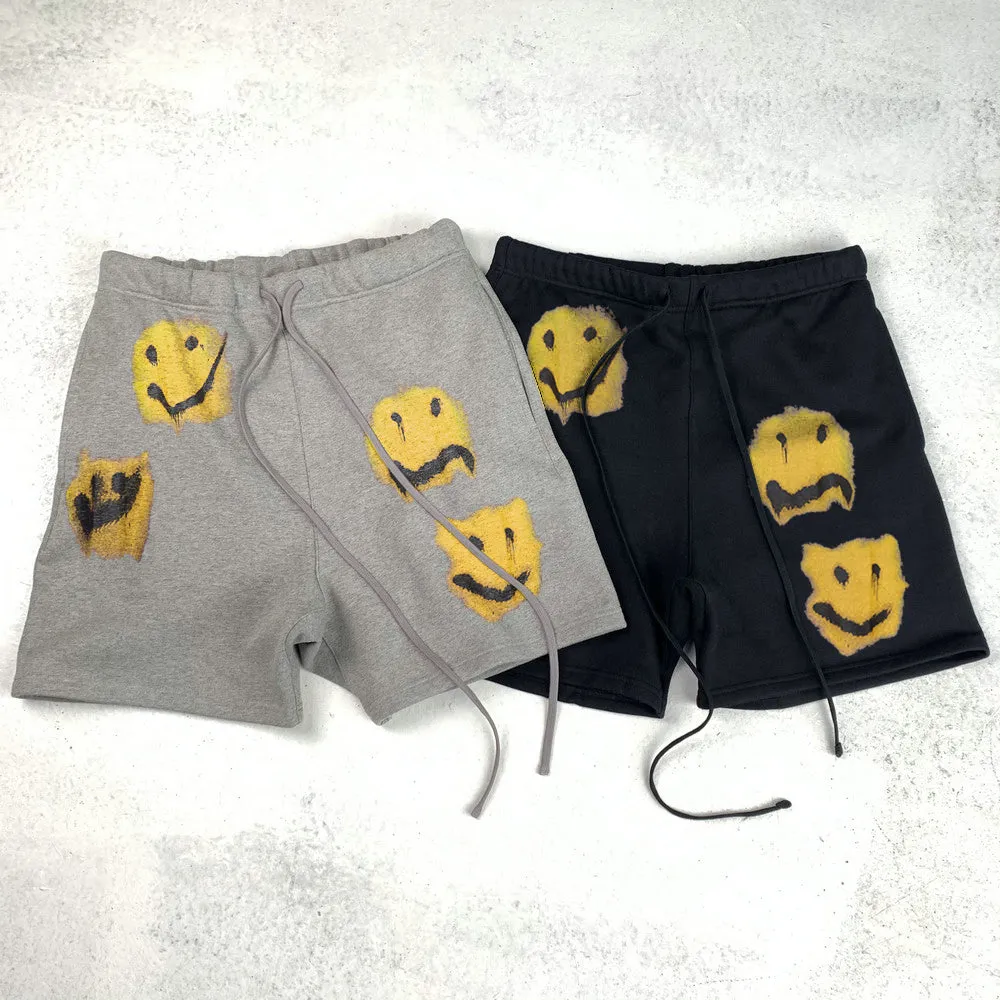 Casual smiley print street shorts