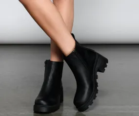 Edgy Glam Lug Sole Ankle Booties