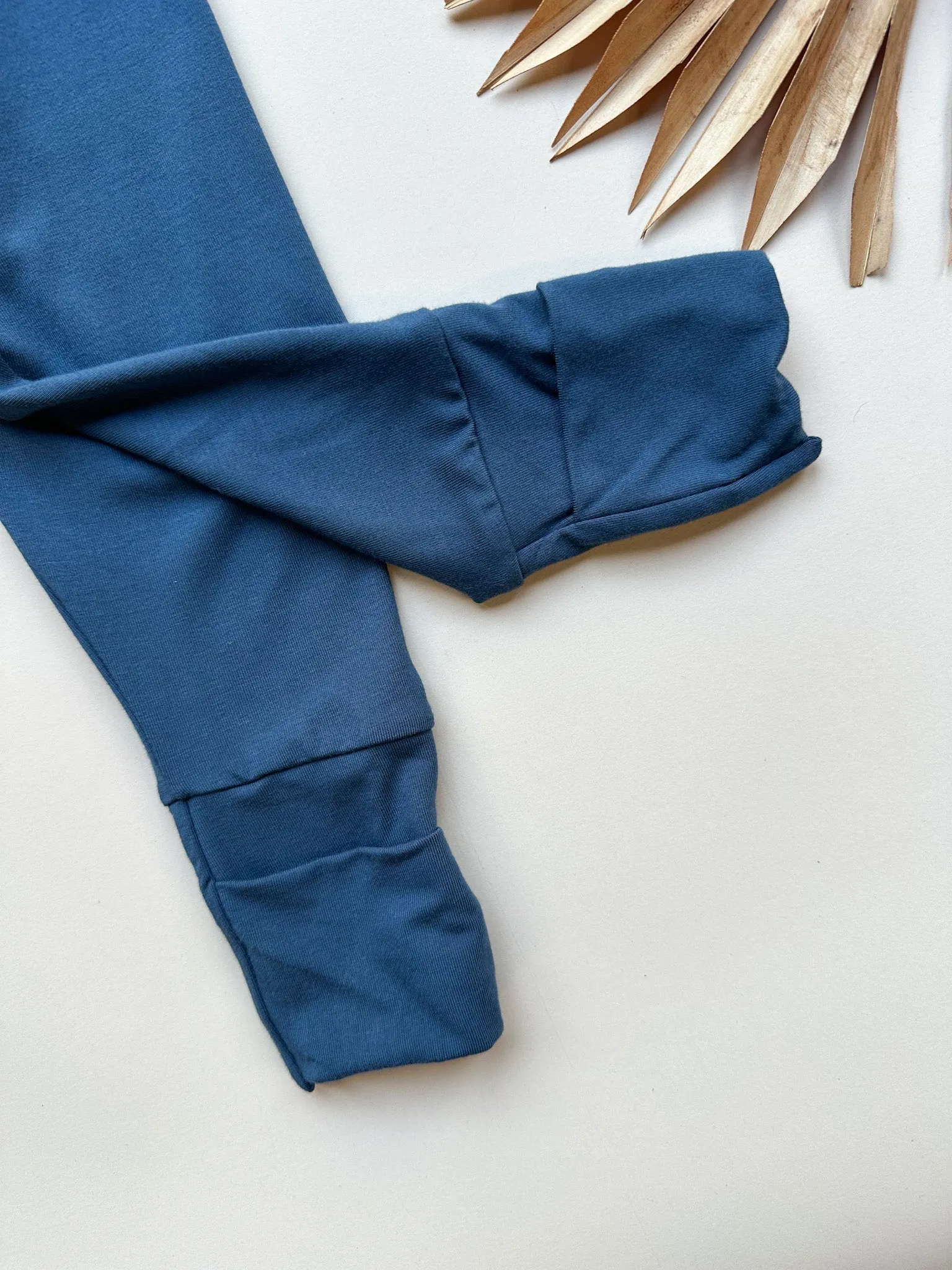 Fold-Over Footie Bamboo Leggings | Slate