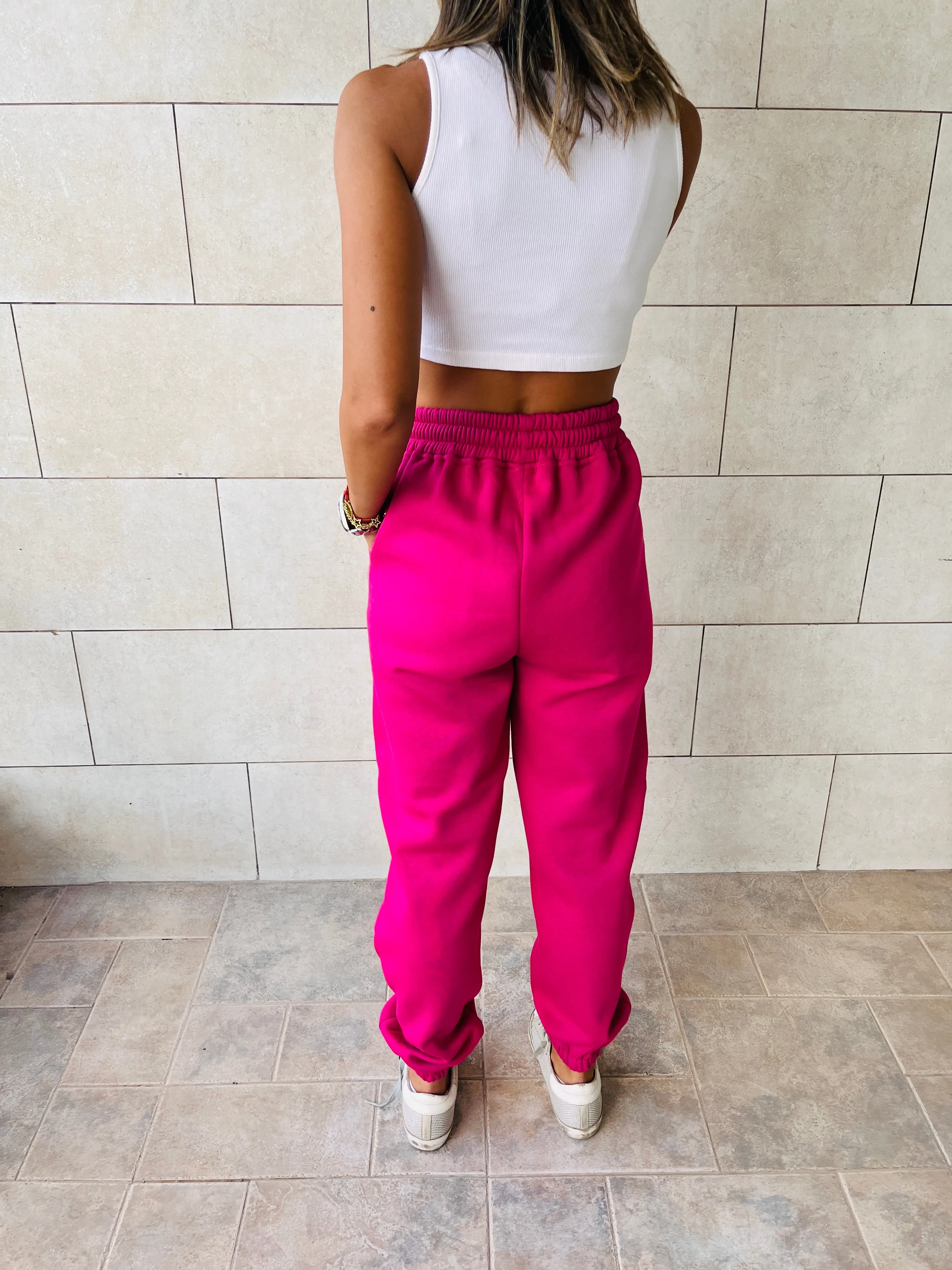 Fuchsia Fleece Line Jogger Sweats