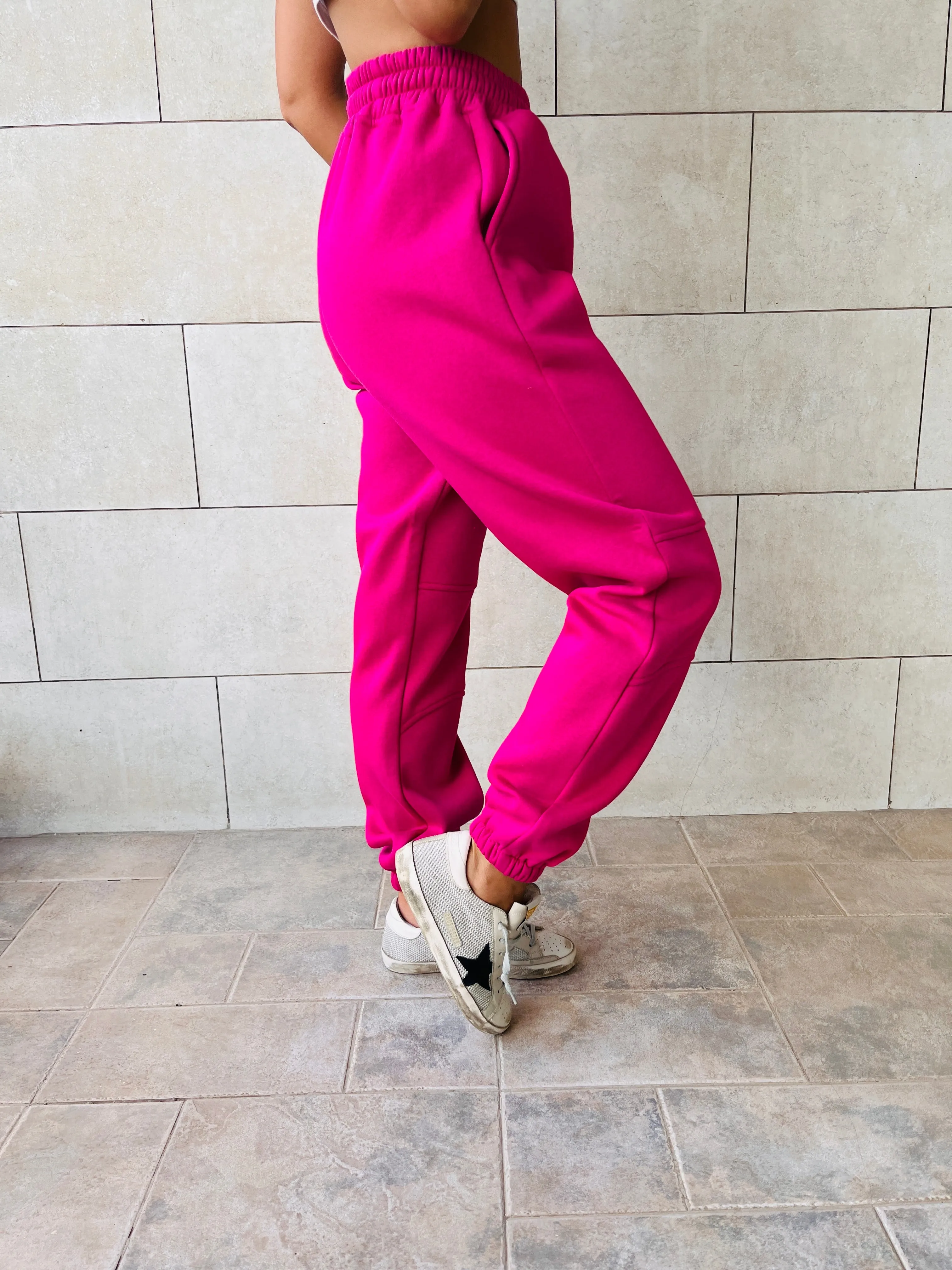 Fuchsia Fleece Line Jogger Sweats