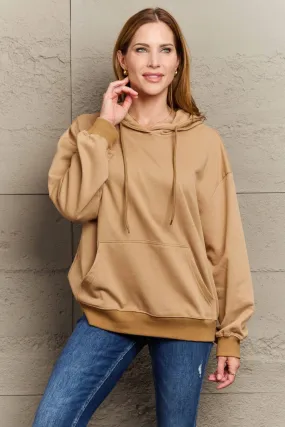 Full Size Long Sleeve Dropped Shoulder Hoodie