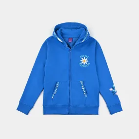 Girls Fleece Knitted Jacket Happiness-Blue