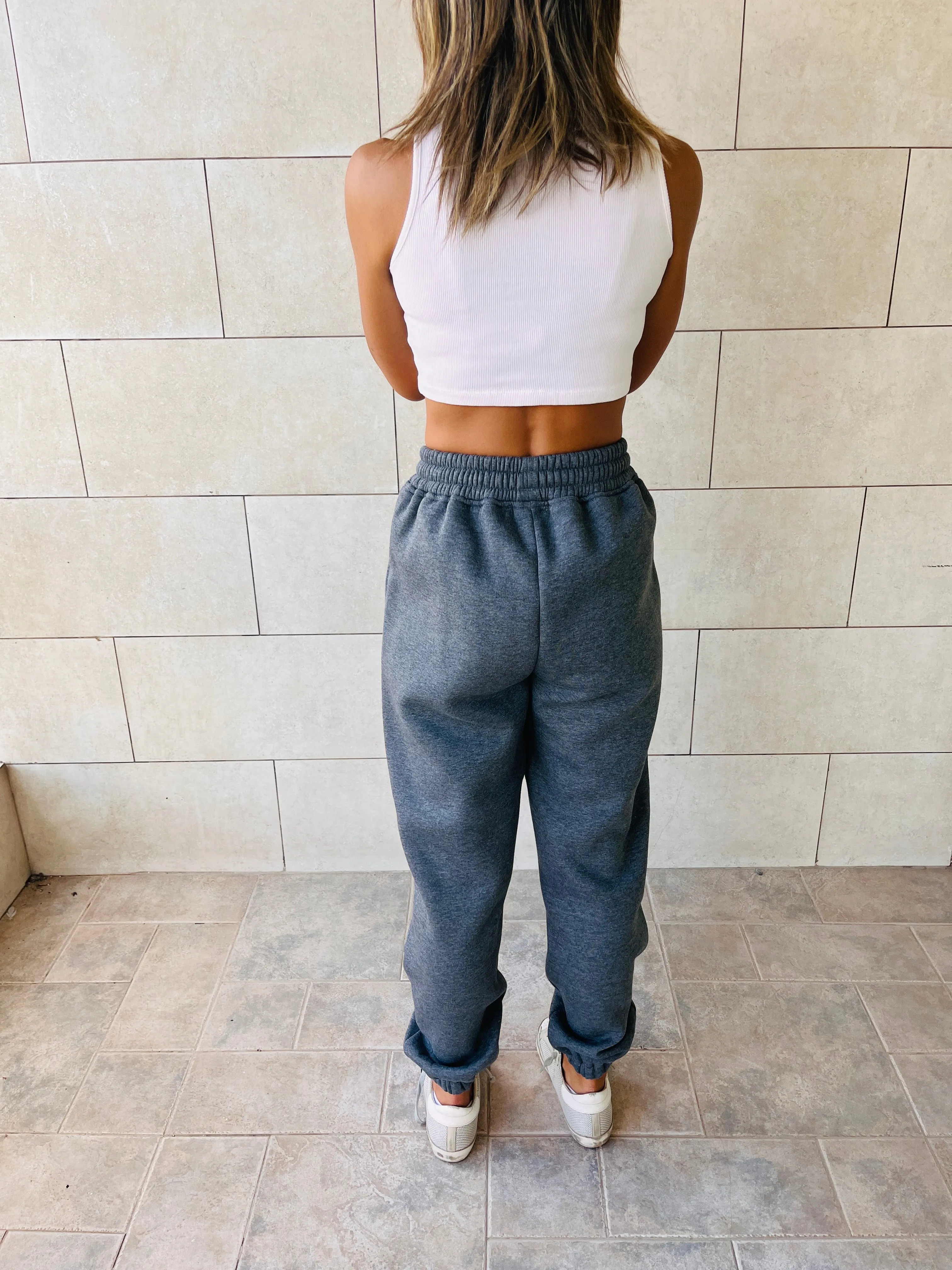 Grey Fleece Line Jogger Sweats