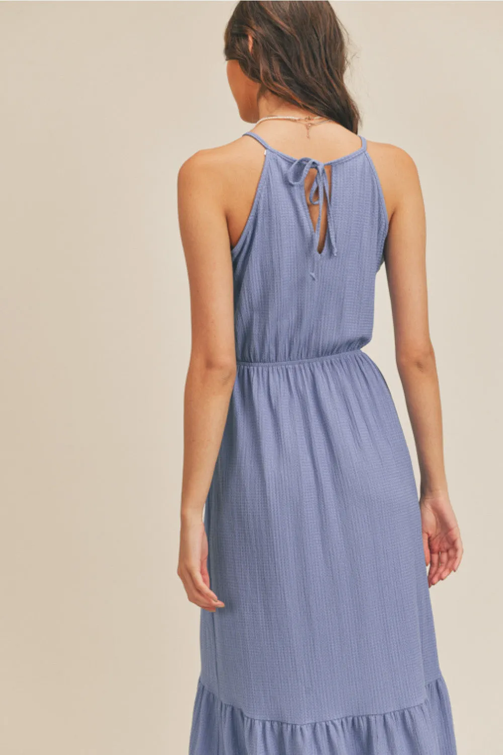 Halter Midi Dress (Blue)