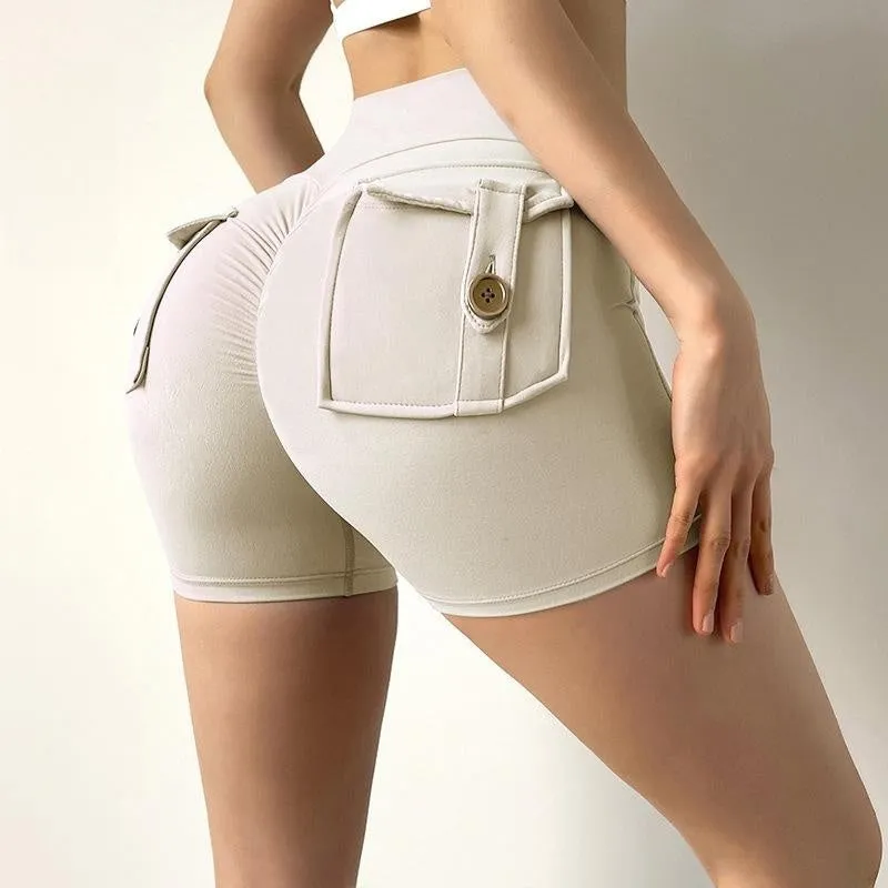 Internet Celebrity Nude Feel Pocket Shorts Yoga Pants