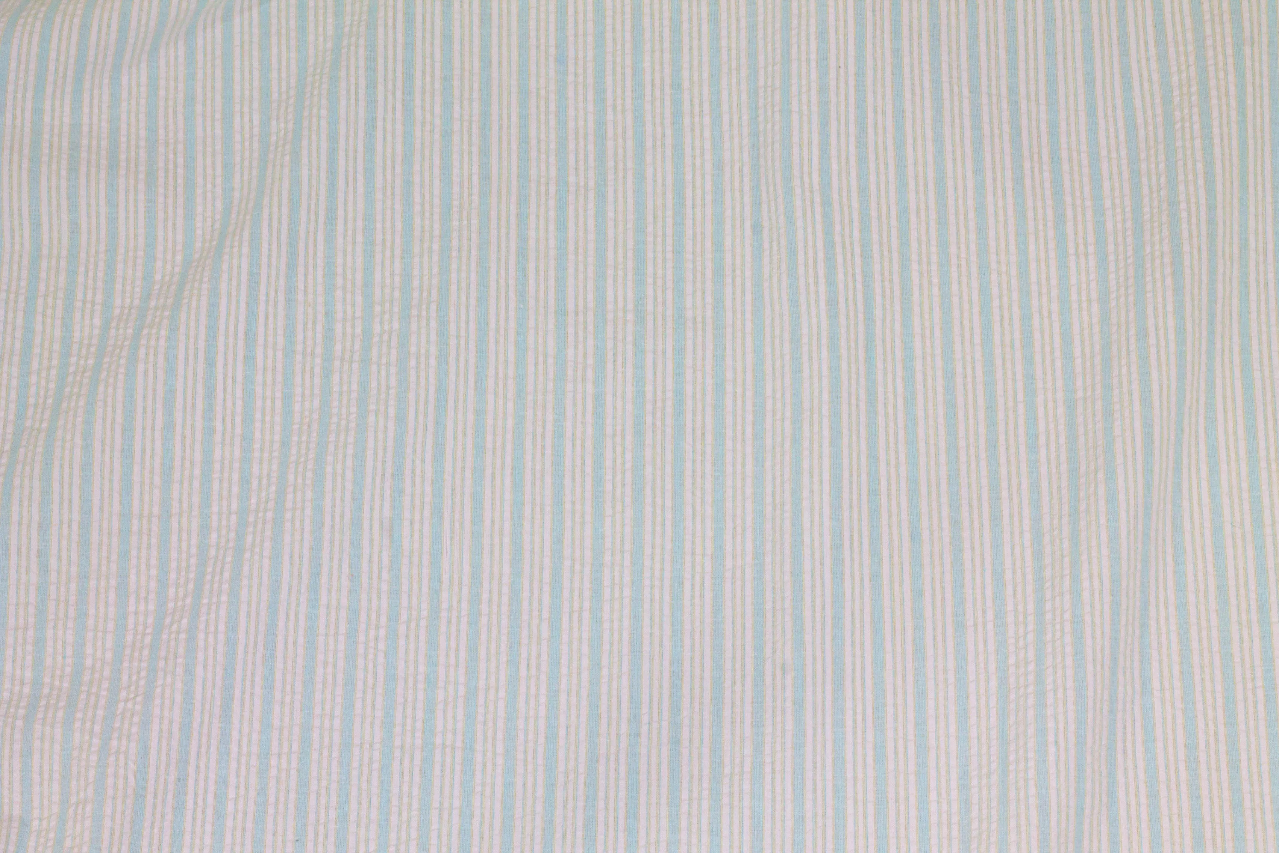 Light Blue and White Seersucker Cotton