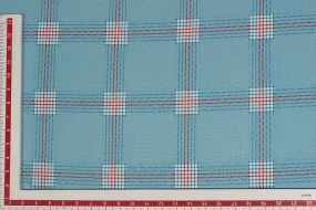 Light Blue Checks Micro Crepe Fabric