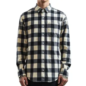 Men's Versatile Lapel Plaid Long Sleeve Shirt 47433369F