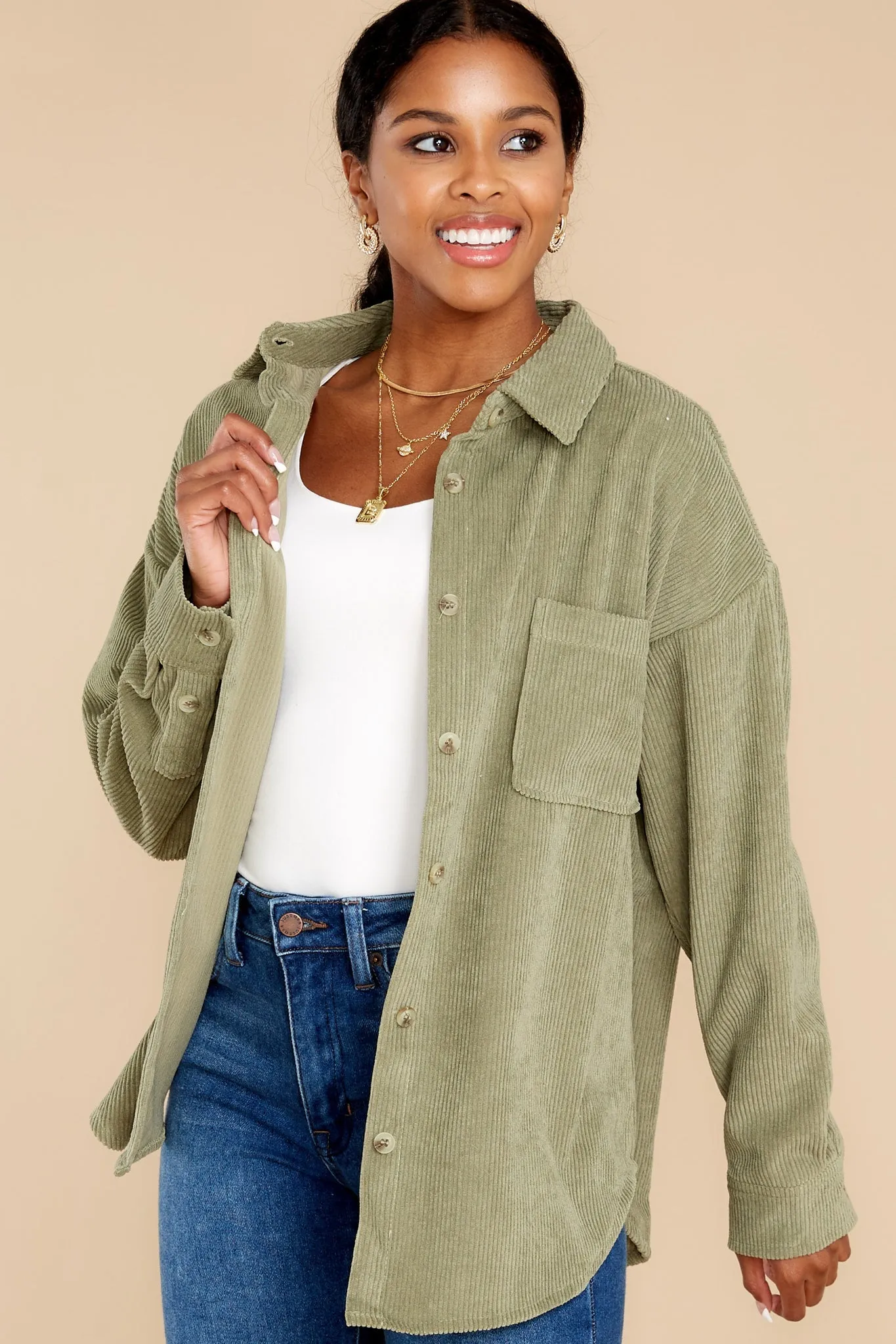 Morning Chill Olive Green Top