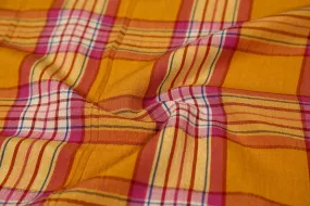 Multicolor Checks Yarn Dyed Rayon Crepe Fabric