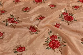 Peach Chinon Chiffon Fabric