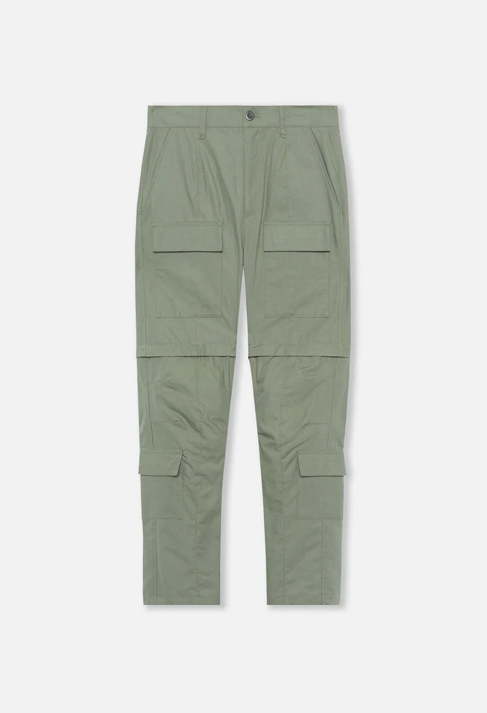 Rip Stop Zip Cargo Pant / Olive