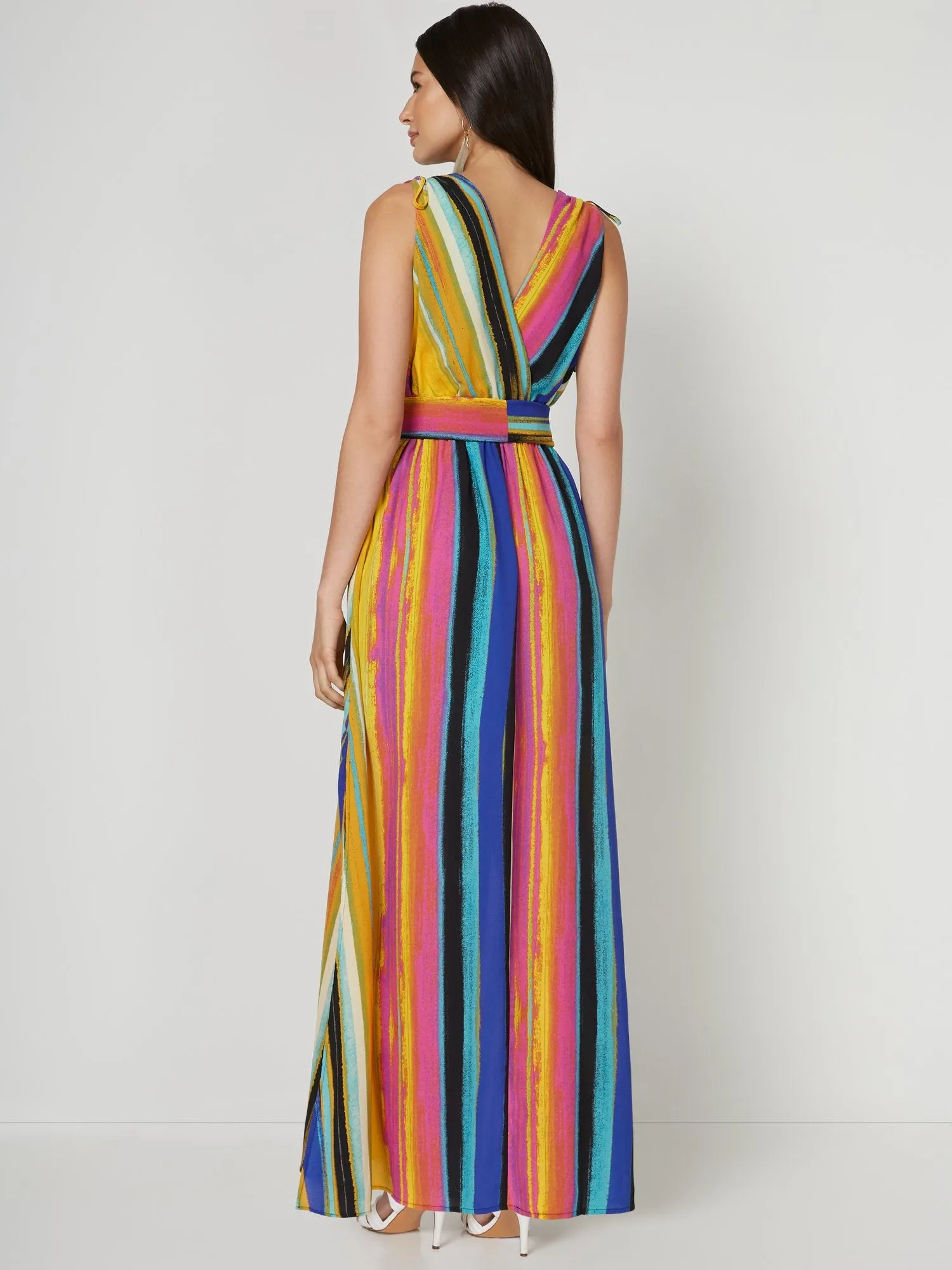 Stripe Slit Maxi Dress