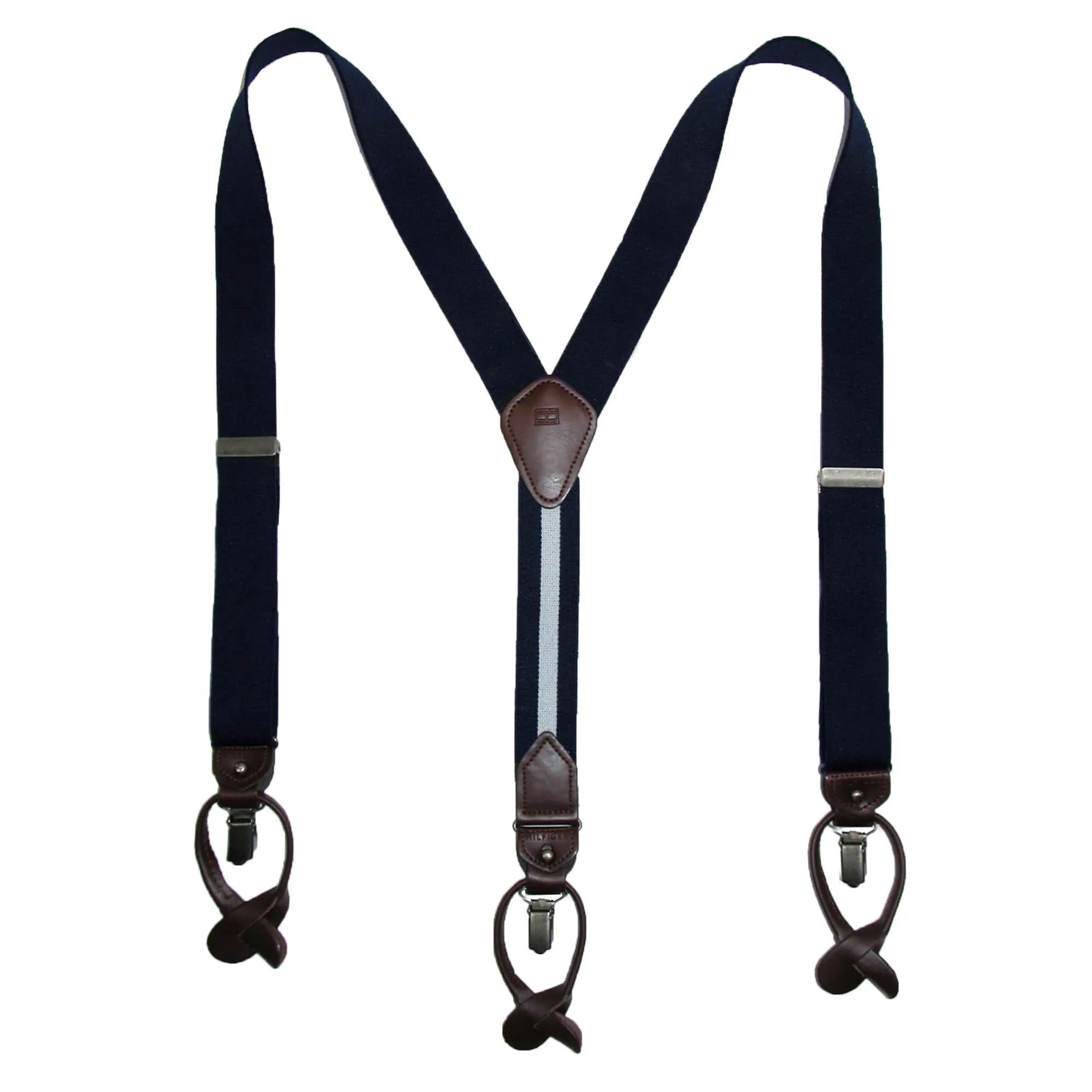 Tommy Hilfiger Men's Elastic Convertible Button & Clip End Suspenders