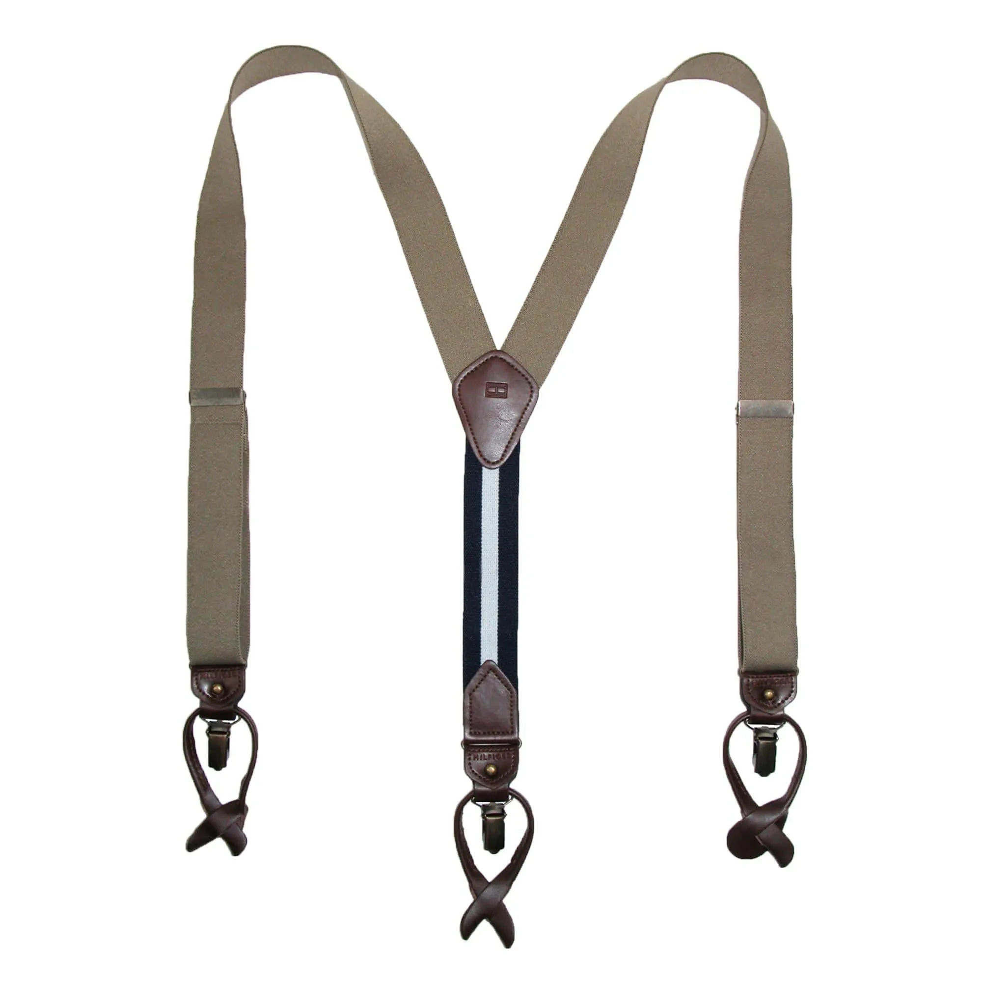 Tommy Hilfiger Men's Elastic Convertible Button & Clip End Suspenders