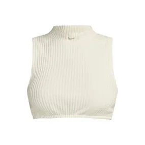 Women's Knit Rib Crop Tank (Light Orewood Brown/Sail)