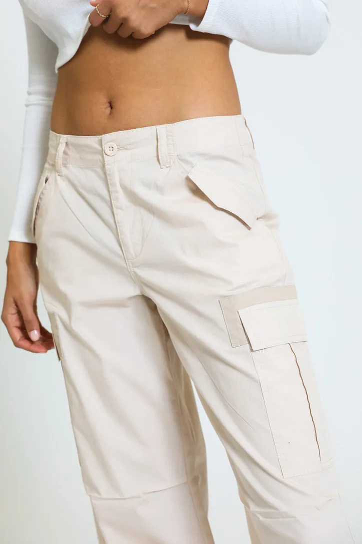 Zoe Wide Leg Cargo Pants - Blush